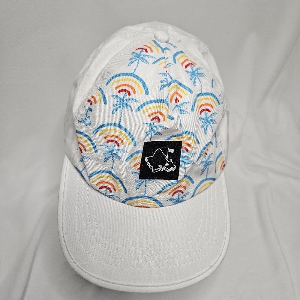 White Tropical Print Men's Hat